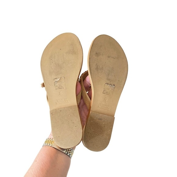 Chicos Tan Thong Sandals w/Red, White and Gold Beading - Picture 9 of 12